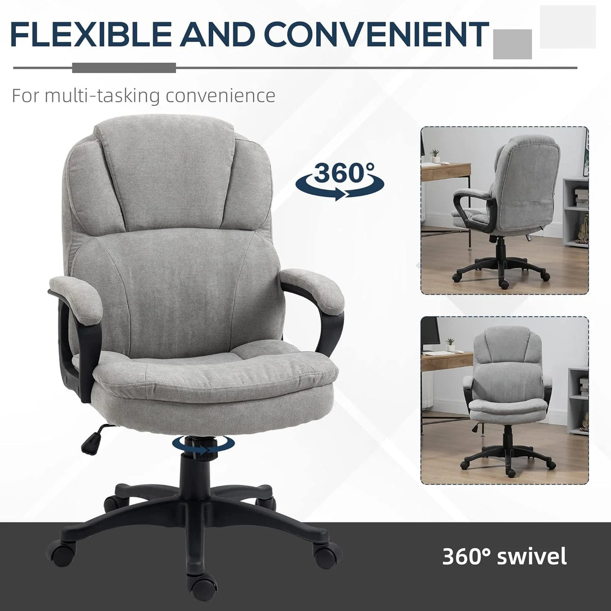 Gray Massage Office Chair with USB Power V814