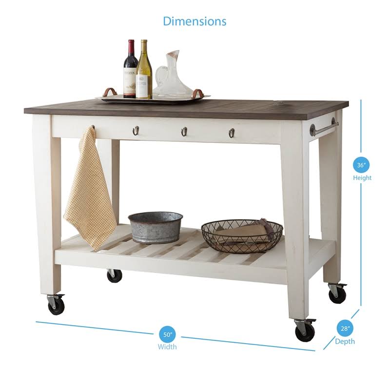 White Kitchen Cart T7475