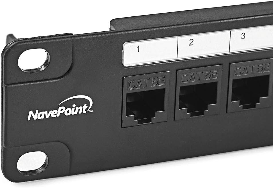 24-Port CAT5e UTP Patch Panel 1U with Keystones, Black, 2-Pack A9202