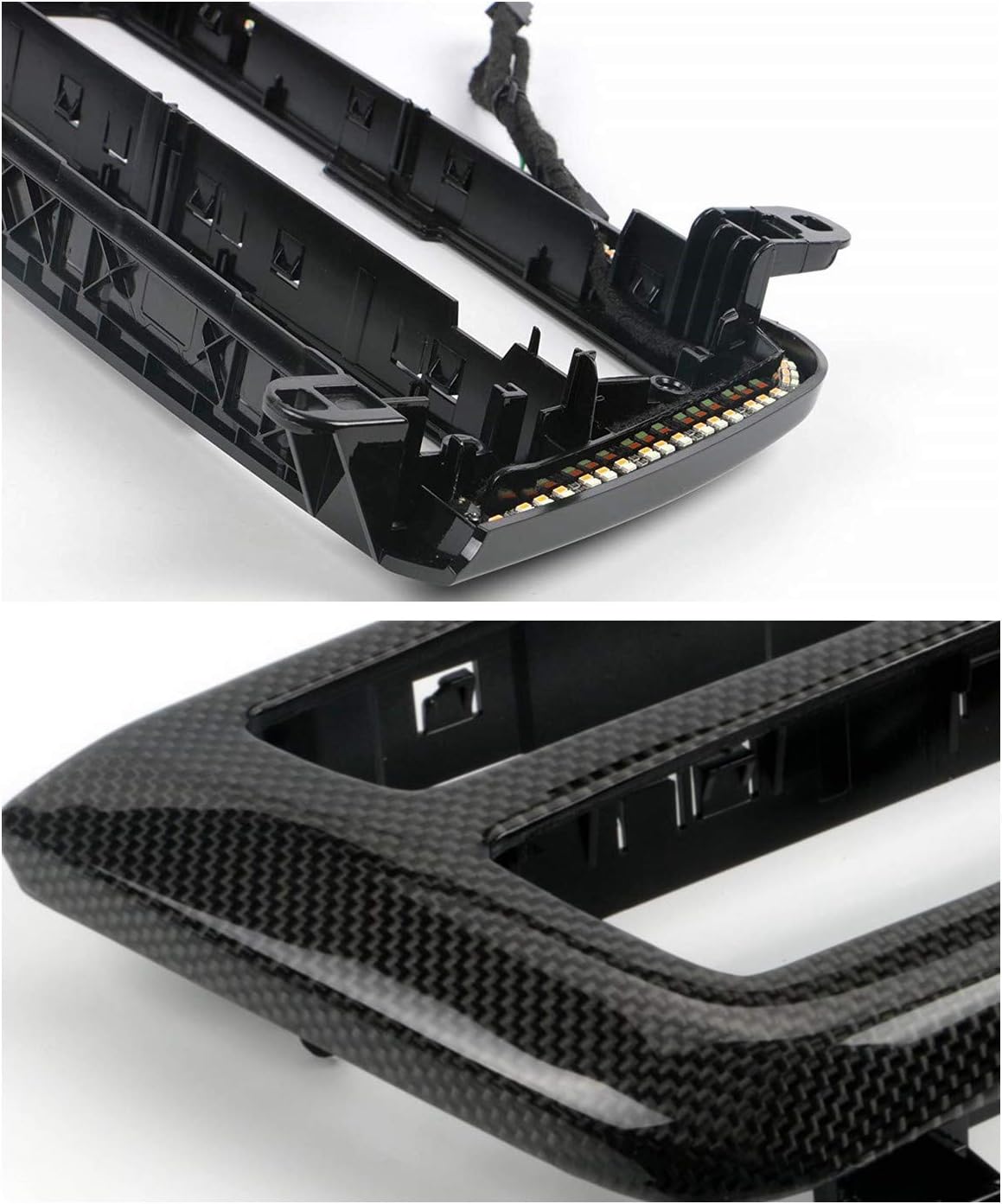 Car Center Console LED Lights Interior Ambient Lighting Carbon Fiber Replacement Trim I7874