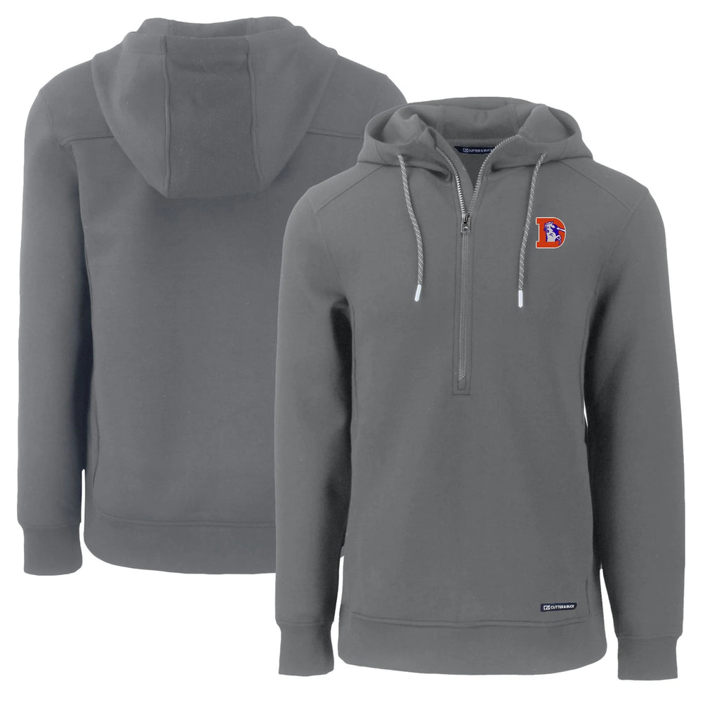 Gray Denver Broncos Half-Zip Recycled Pullover Hoodie S1686