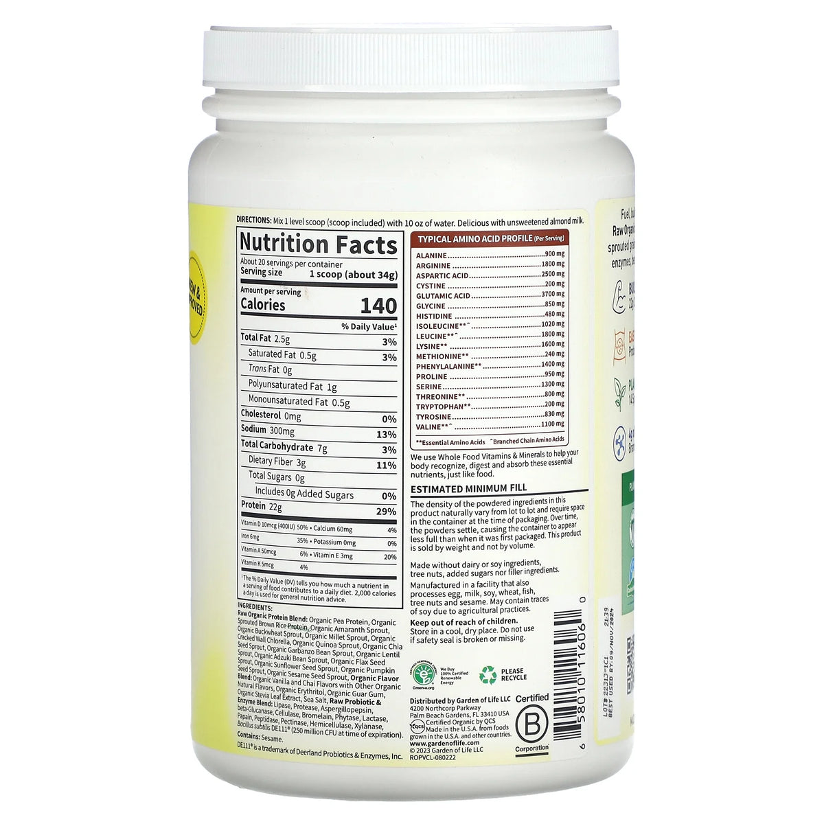 20.5 oz Organic Protein C8868