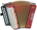 Red Diatonic Button Accordion O670