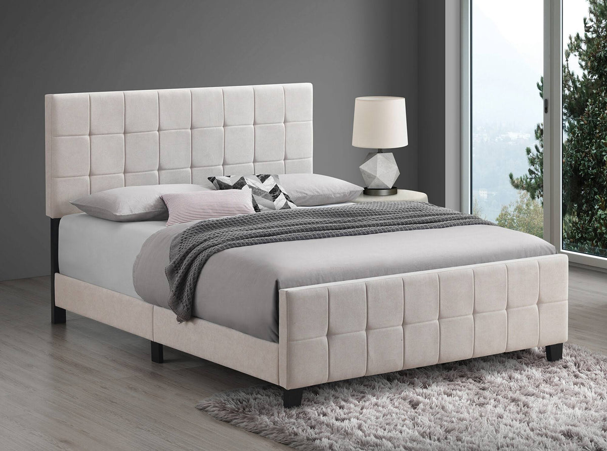 Beige Queen Upholstered Panel Bed T418728