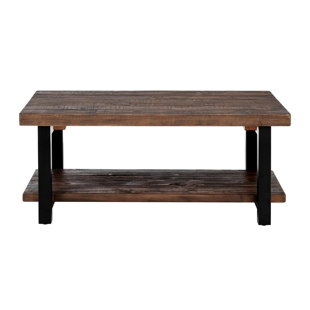 42" Metal and Wood Coffee Table B45579