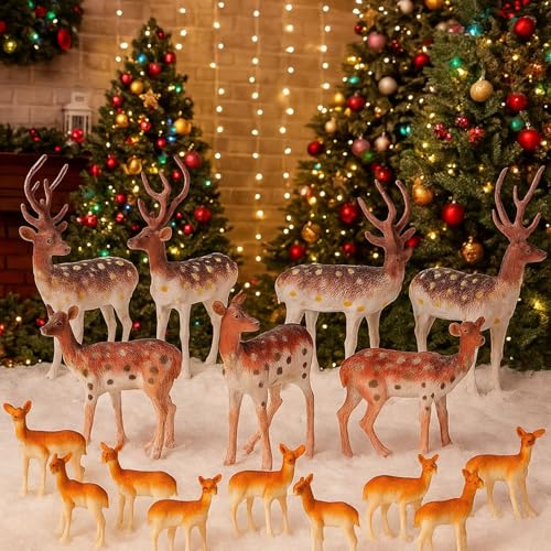 60 Pcs Mini Plastic Deer Figurines Cake Toppers X344727