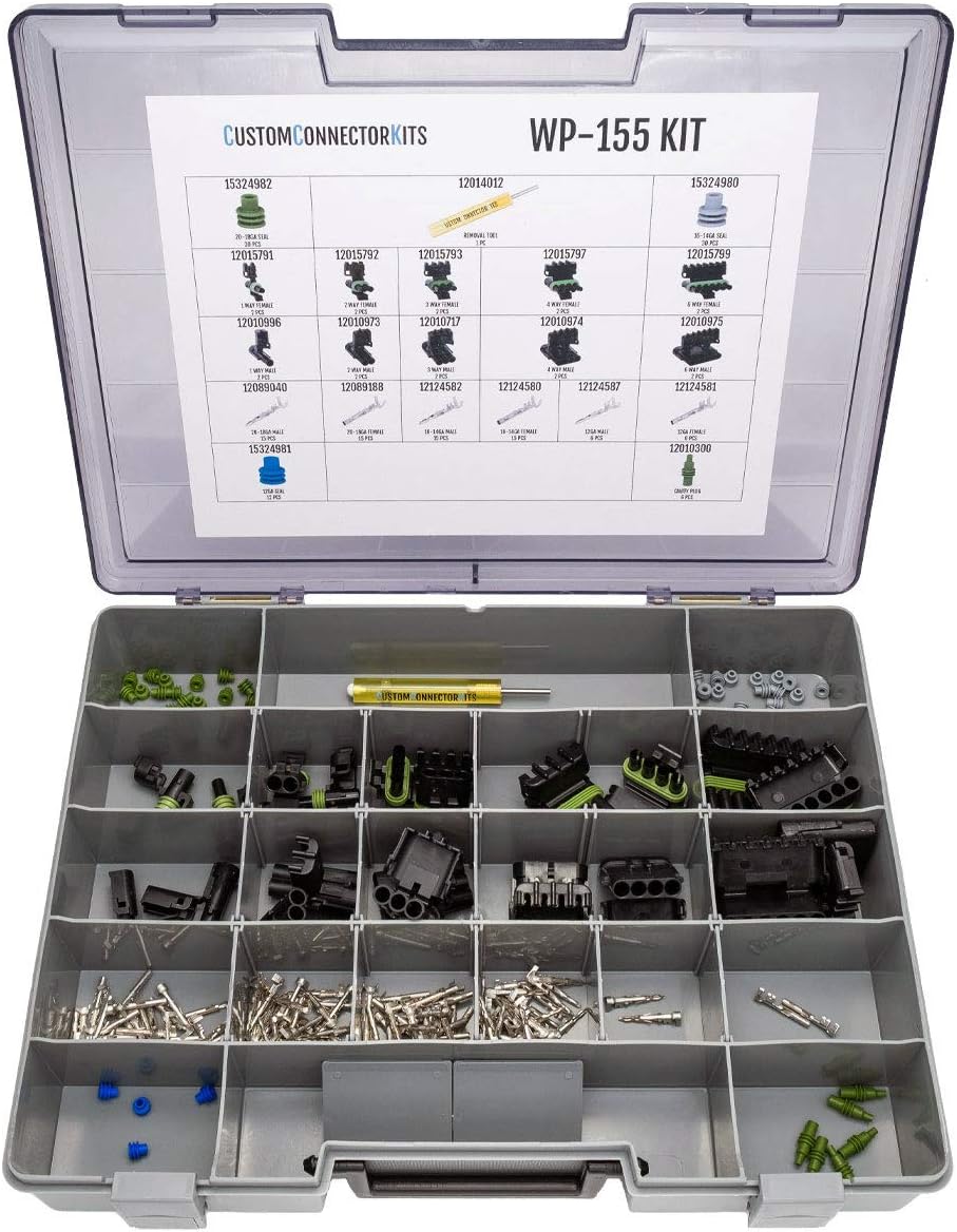 Sealed Weatherproof Automotive Electrical Connectors 155 Piece Kit T9781