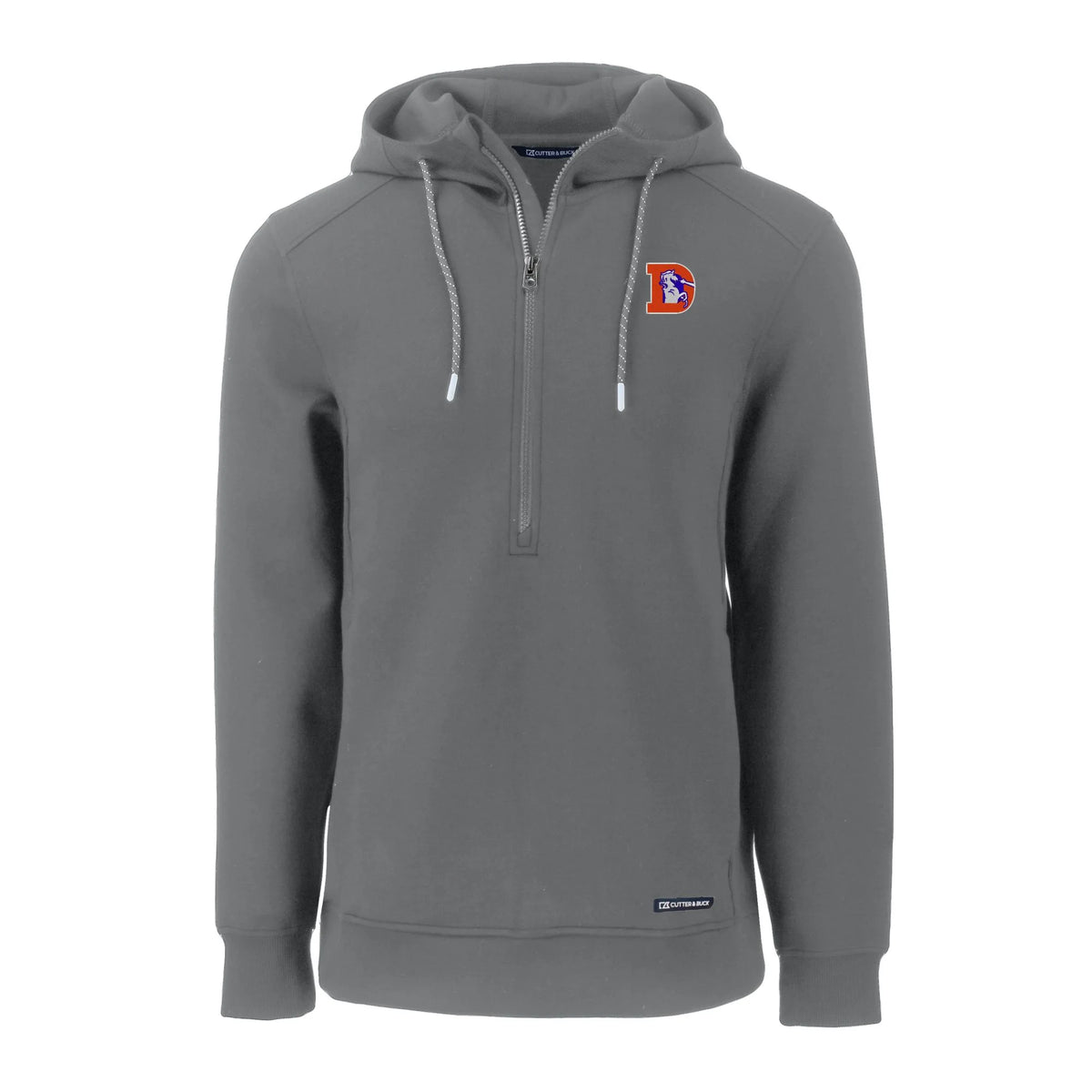 Gray Denver Broncos Half-Zip Recycled Pullover Hoodie S1686
