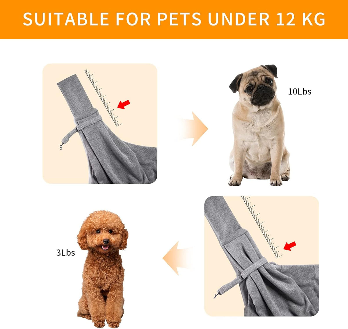 Pink Soft Fabric Dog Sling Carrier Y163826
