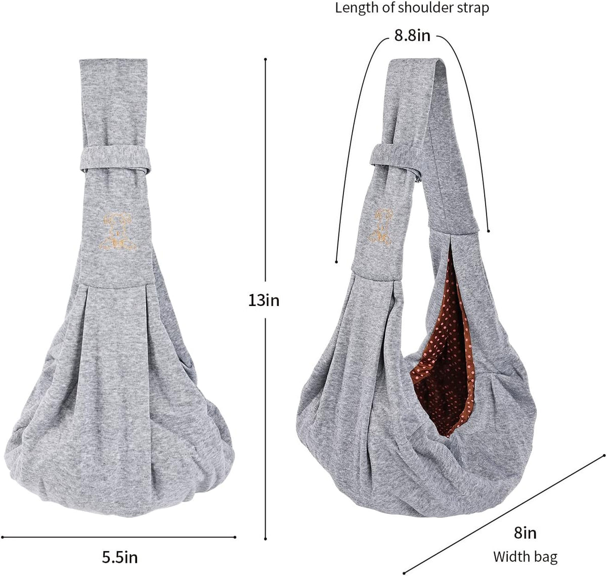 Pink Soft Fabric Dog Sling Carrier Y163826