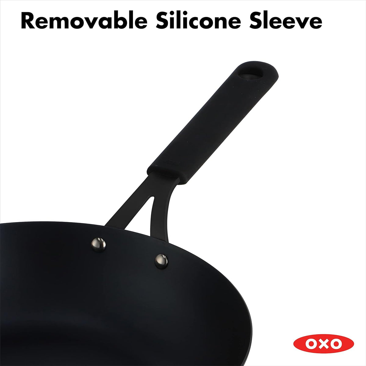 12 Carbon Steel Wok Pan with Silicone Handle Holder U8811