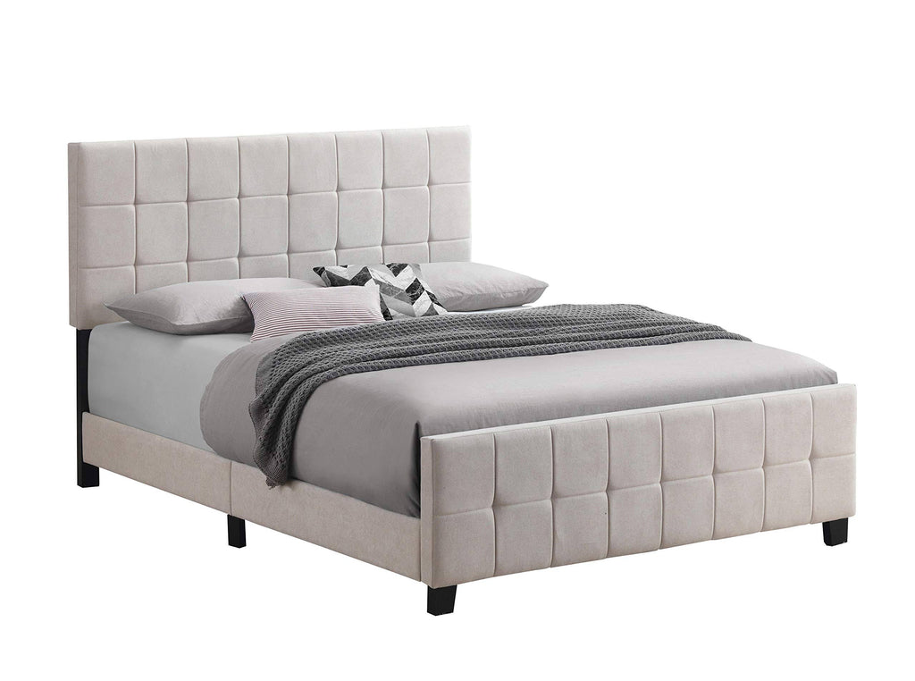 Beige Queen Upholstered Panel Bed T418728