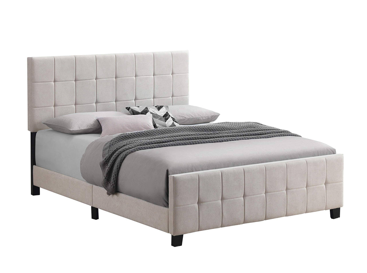Beige Queen Upholstered Panel Bed T418728