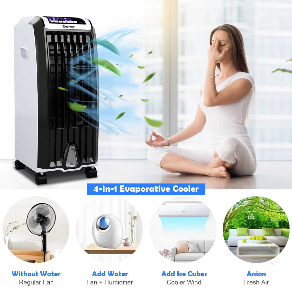 Portable Evaporative Cooler Fan with Remote Control K340