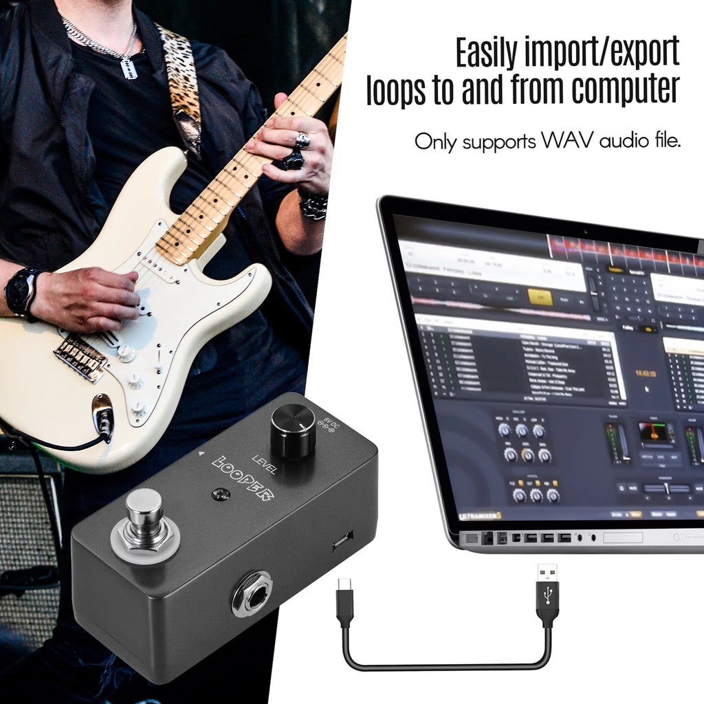 Looper Effect Pedal, 5 Minutes Looping Time, USB Interface Y258355