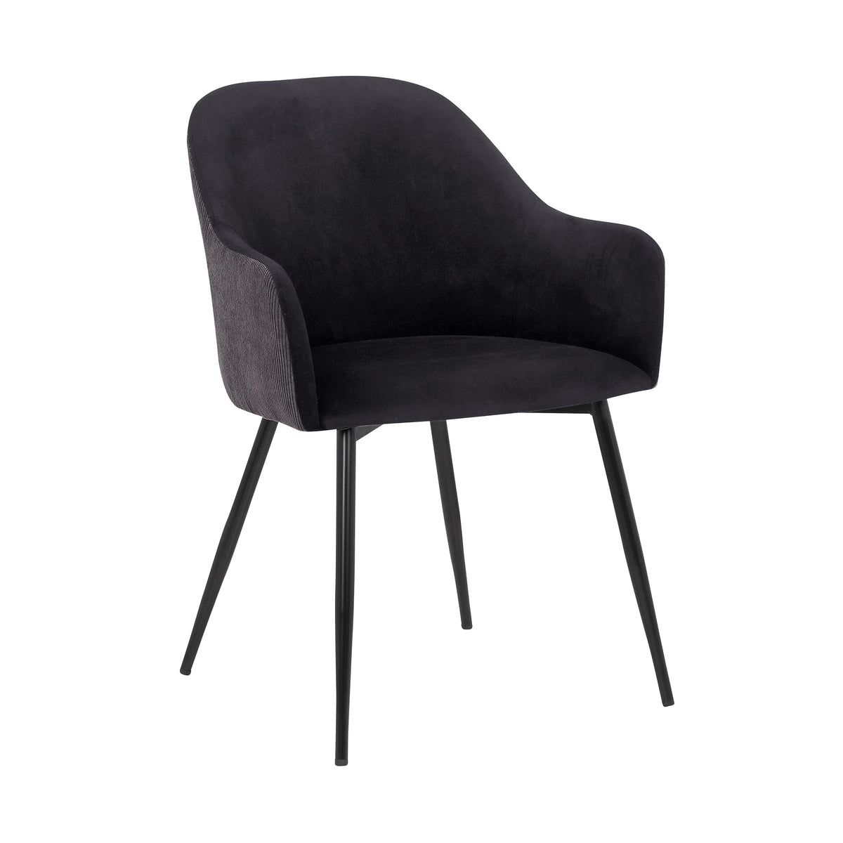 Black Dark Grey Fabric Dining Chair W383039