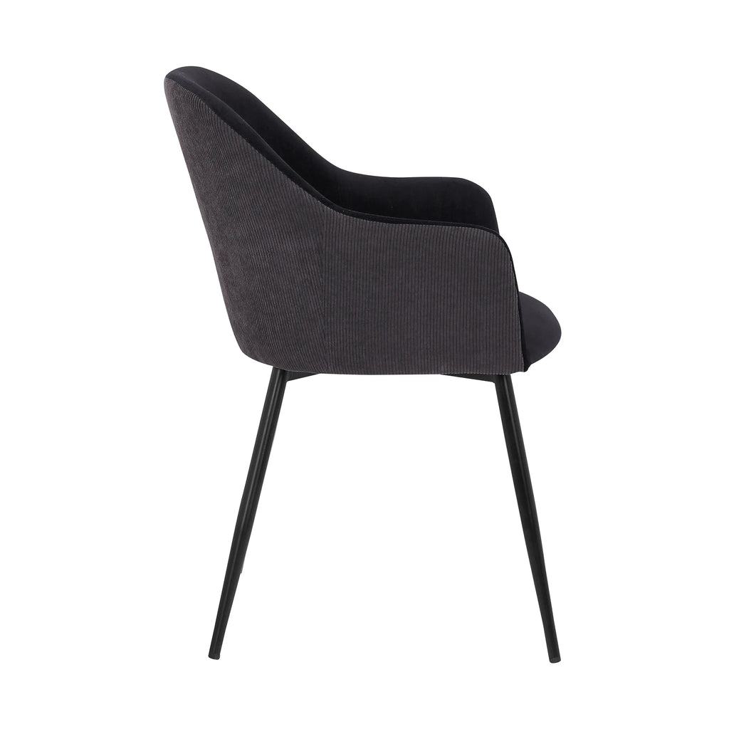 Black Dark Grey Fabric Dining Chair W383039