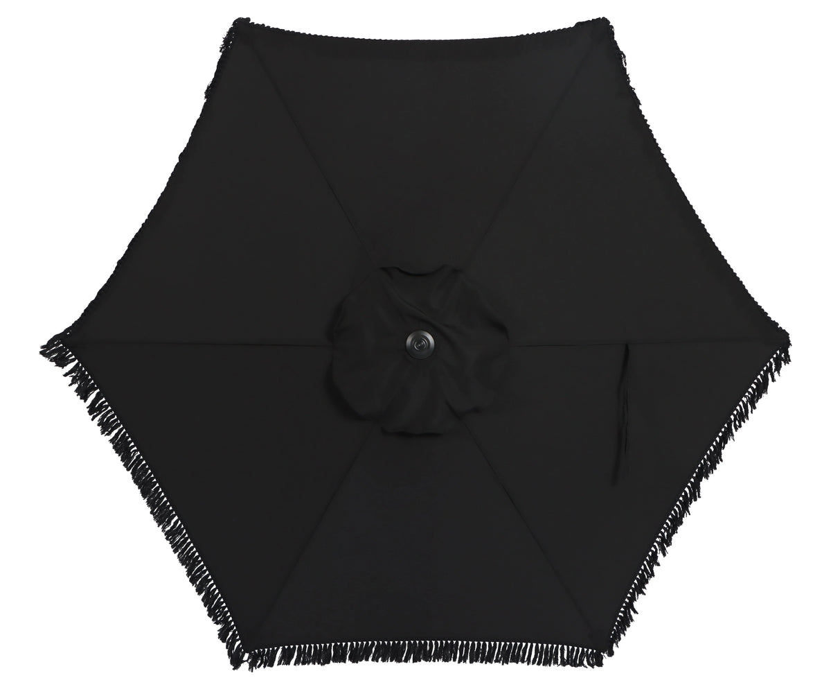 White 7.5' Round Patio Umbrella with Steel Pole R70954