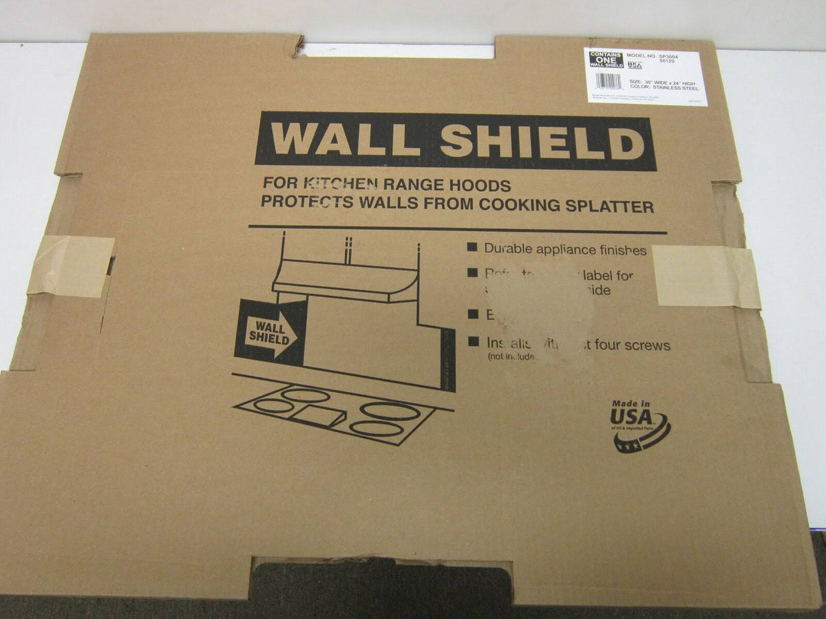 Stainless Steel Backsplash Range Hood Wall Shield 30 inch x 24 inch Y938