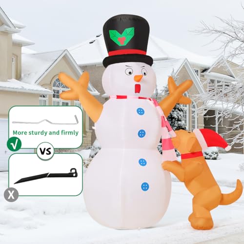 6 FT Christmas Inflatables Snowman and Dog with Built-in LEDs V738747