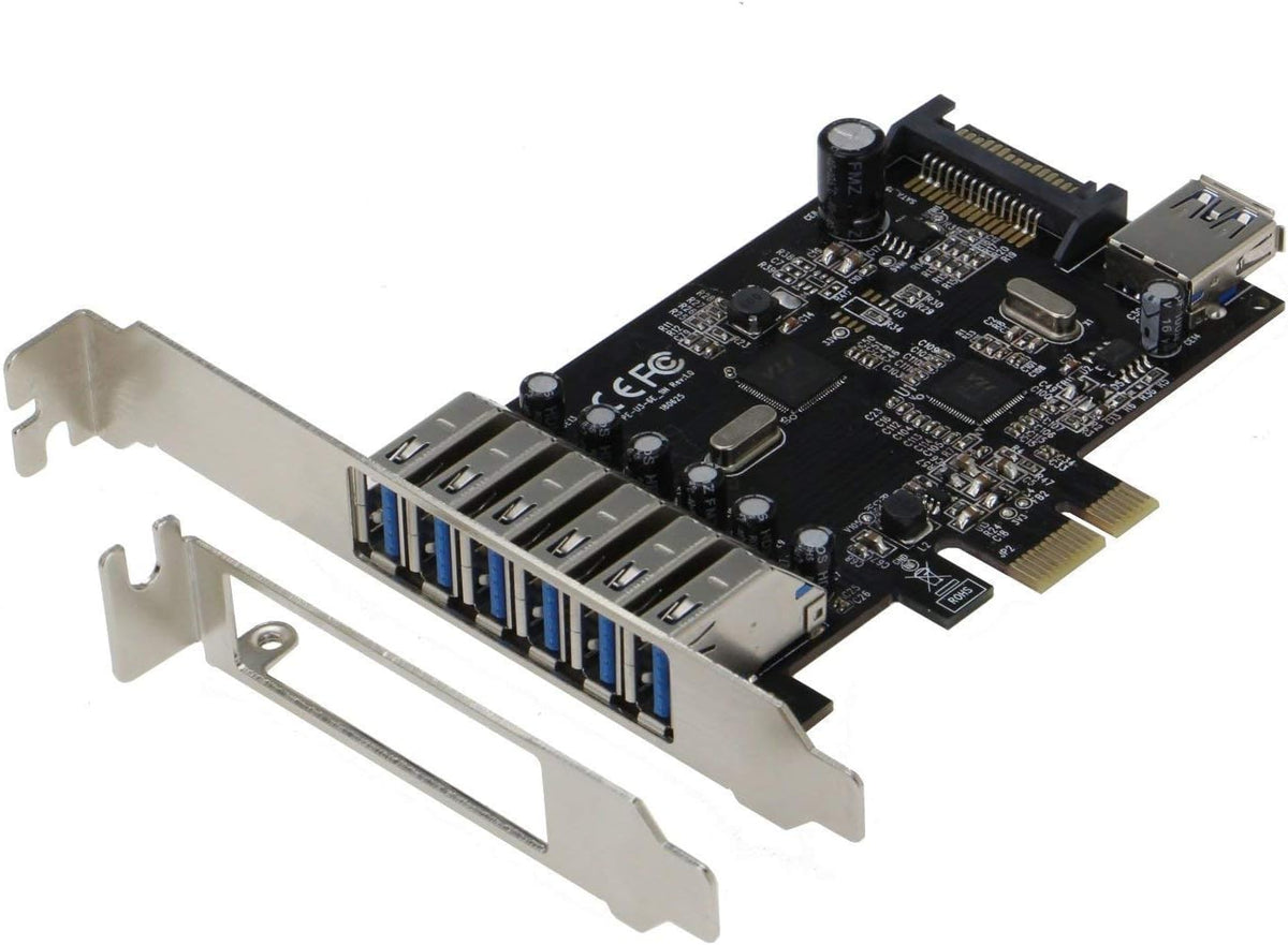 PCIE 7 Port USB 3.1 Gen I Adapter Card with Low Profile Bracket Pack of 2 K76628