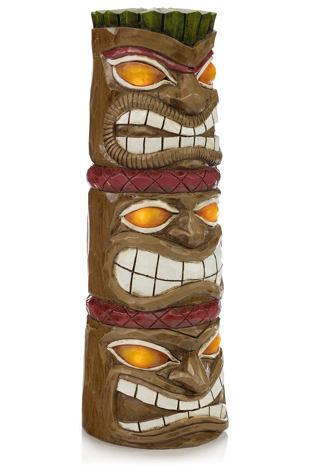 Triple Tiki Totem Solar Powered LED Outdoor Decor Garden U192911