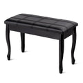 Black Solid Wood PU Leather Piano Bench with Storage H266404