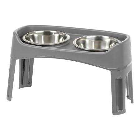 12 inch Elevated Dog Bowls with 2 Qt Stainless Steel Bowls H4570