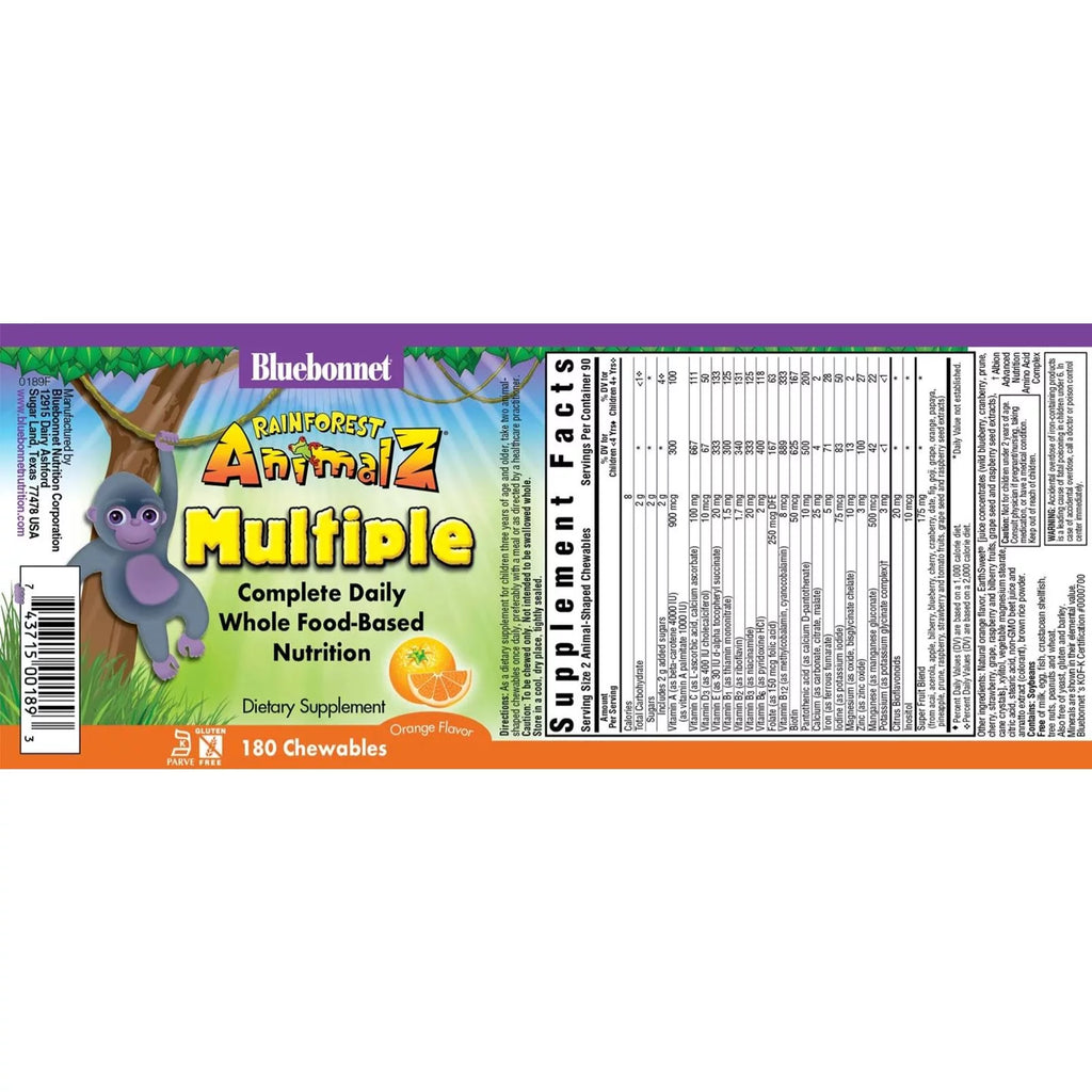 Whole Food Based Multiple Orange 180 Chewable Tablets H821646