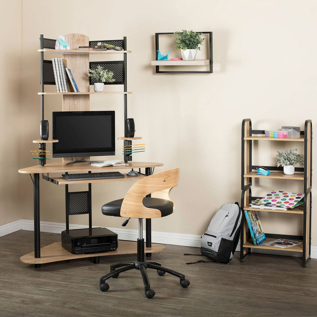 Arch Corner Computer Desk with Hutch / Tower Z173075