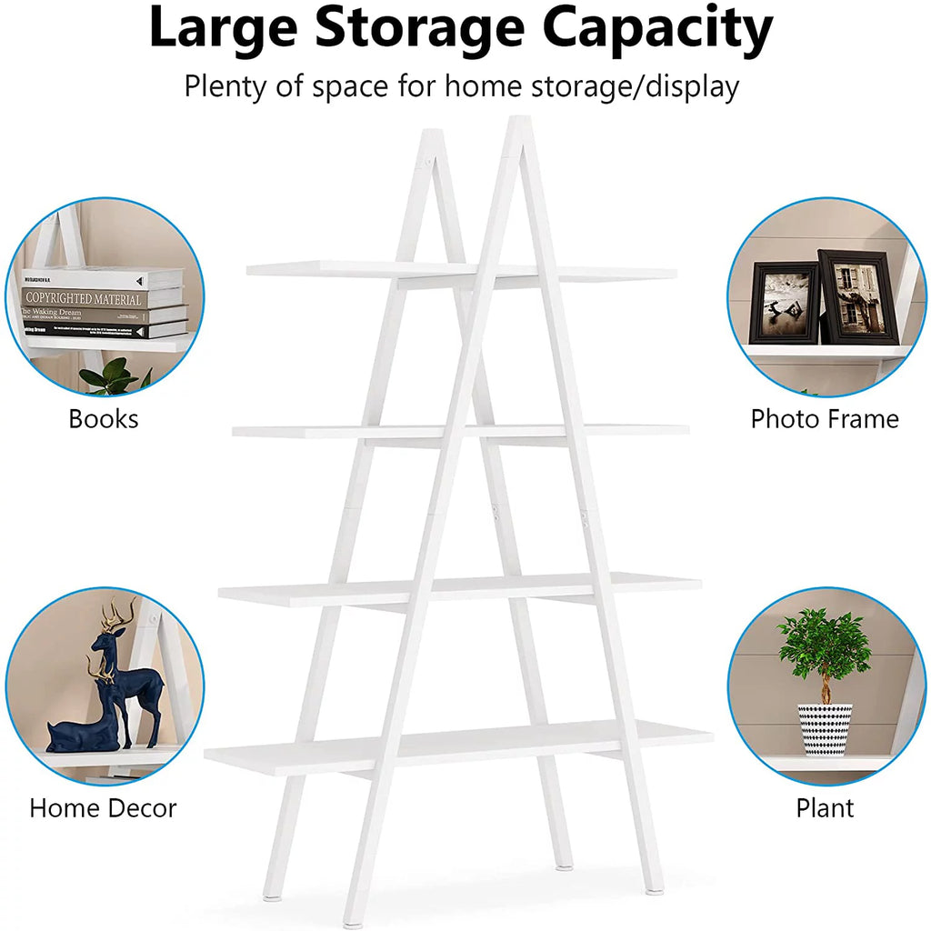 4-Tier White Bookshelf Y822699