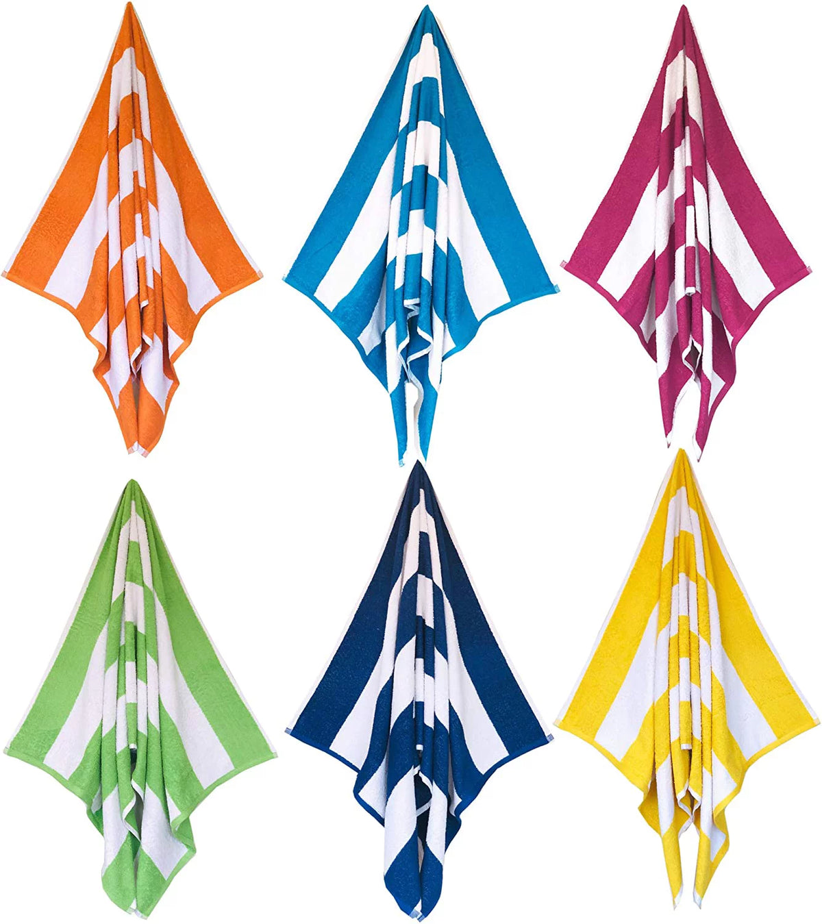 6 Piece 100% Cotton Beach Towel Set B921