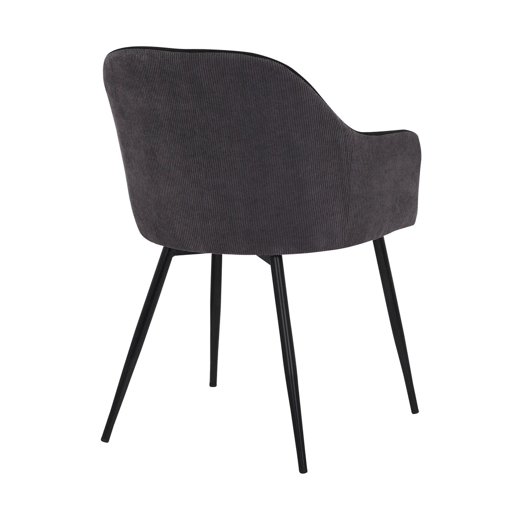 Black Dark Grey Fabric Dining Chair W383039