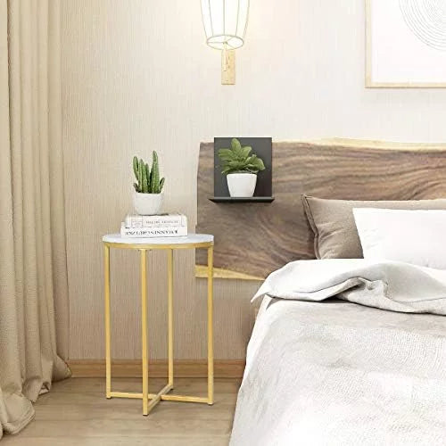 Round Faux Marble Side Table Set Of 2 S1049