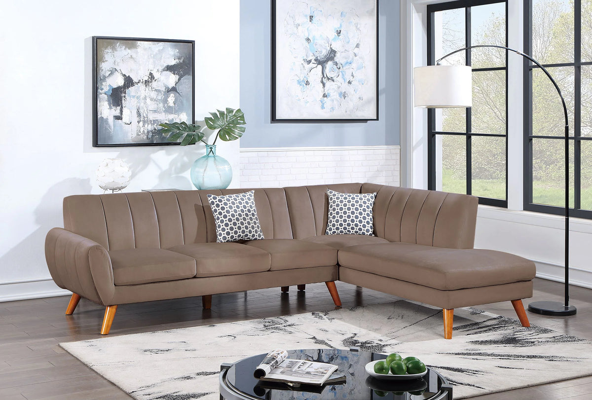 Black Faux Leather 2PC Sectional Sofa Set A950869