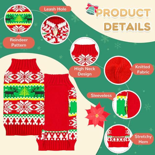 Grey Dog Christmas Sweater with Leash Hole J630