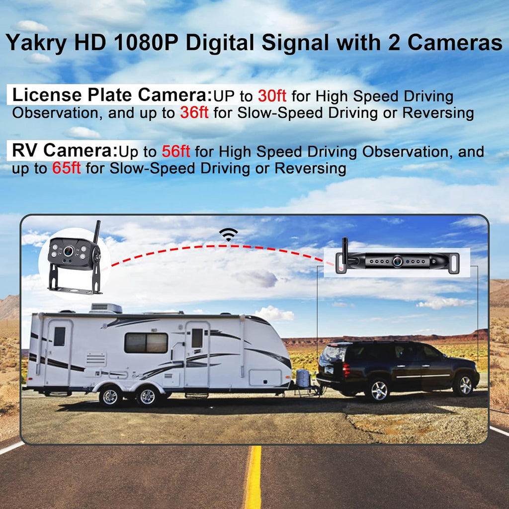 Wireless Backup Camera System with 7 Inch Monitor and 2 Rear View Cameras C3443
