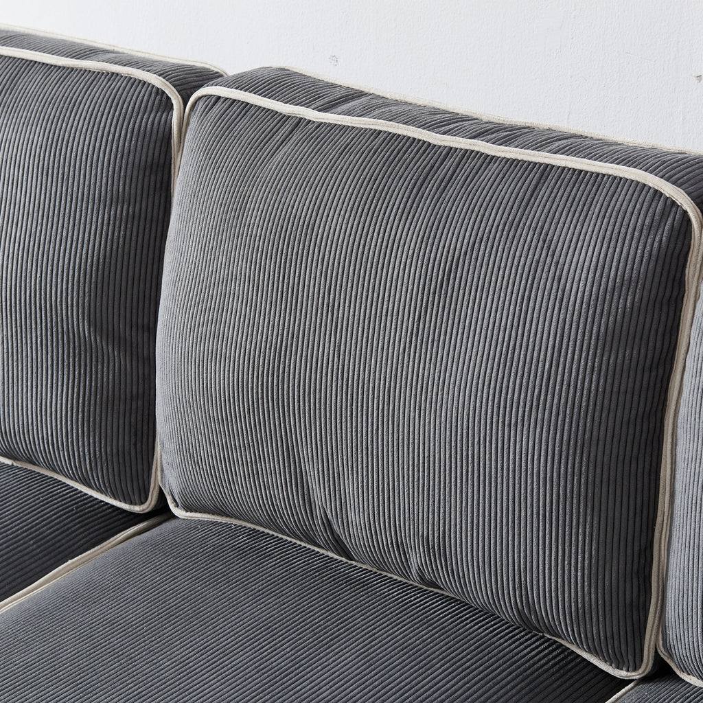 Dark Grey Corduroy Sofa with Storage K55689