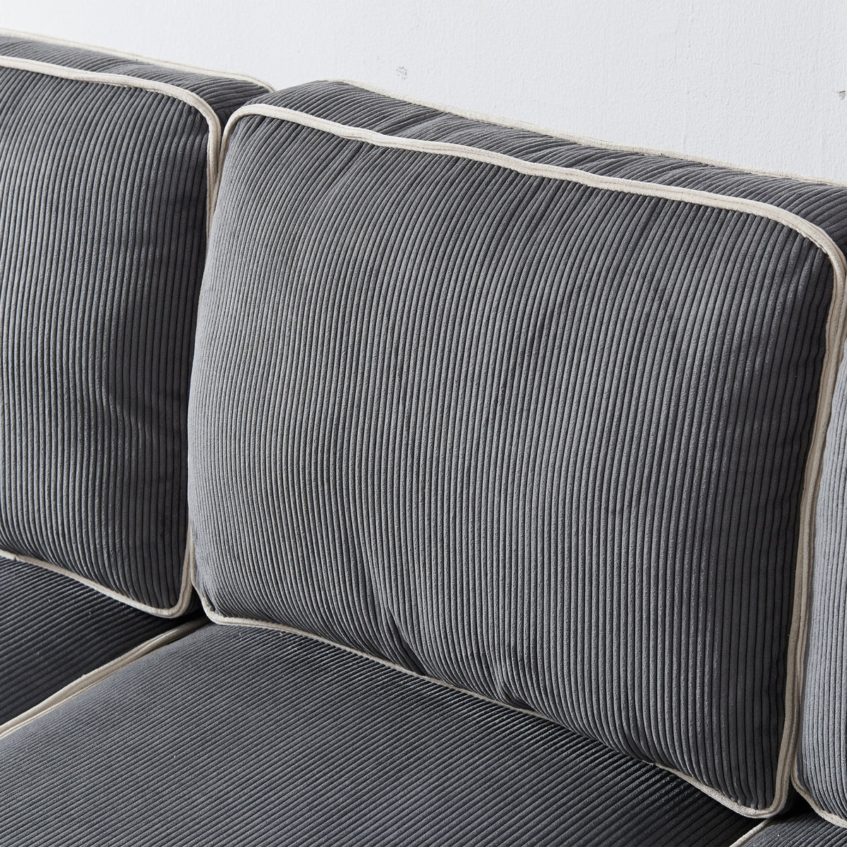 Dark Grey Corduroy Sofa with Storage K55689