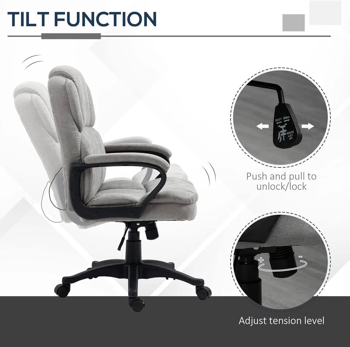 Gray Massage Office Chair with USB Power V814