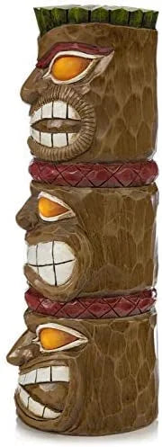 Triple Tiki Totem Solar Powered LED Outdoor Decor Garden U192911