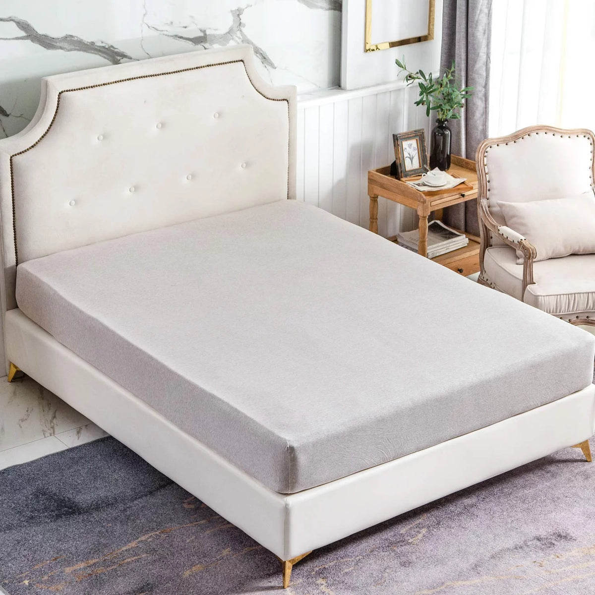 Jersey Knit Cotton Fitted Bottom Sheet King Size V499