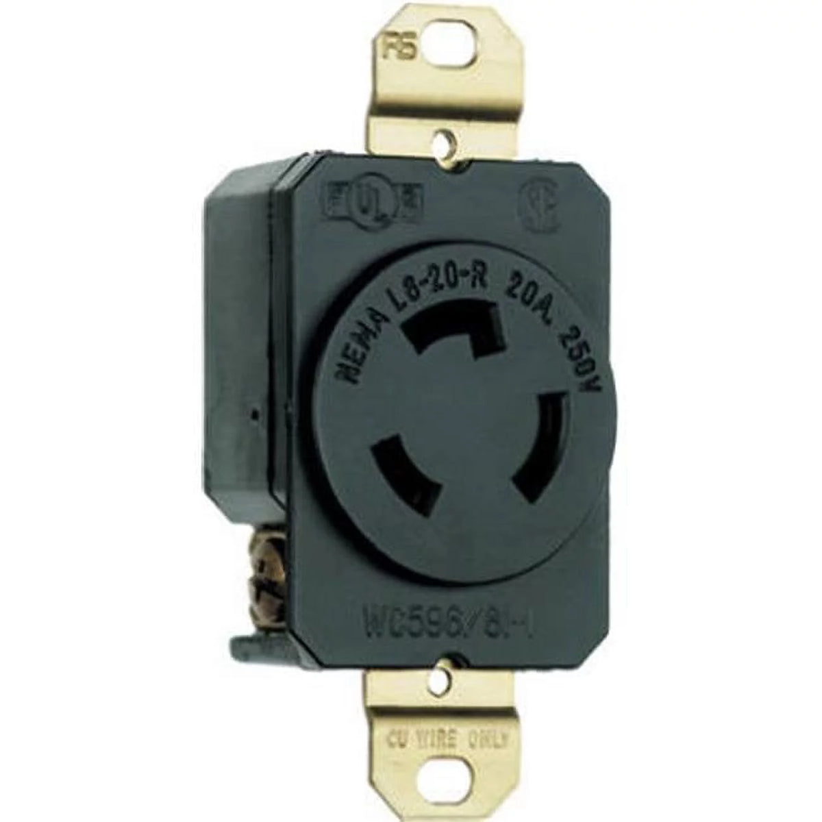 Locking Outlet, 20A, 250V, Black L4528