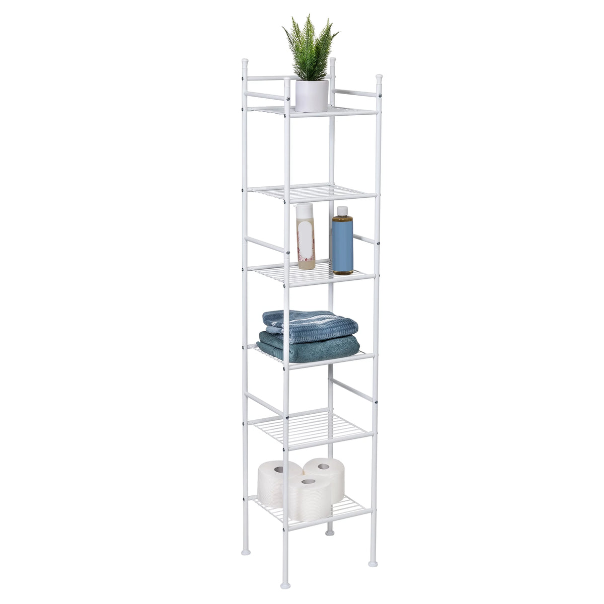 6-Shelf Steel Bathroom Storage Shelves M7457