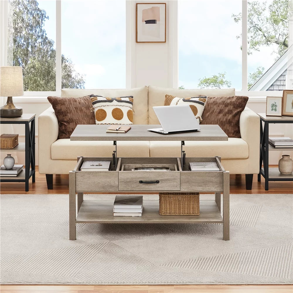 Gray Wood Lift Top Coffee Table P617768