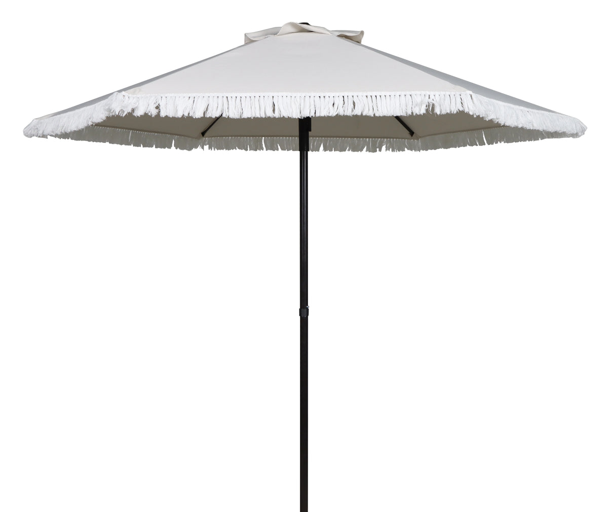 White 7.5' Round Patio Umbrella with Steel Pole R70954