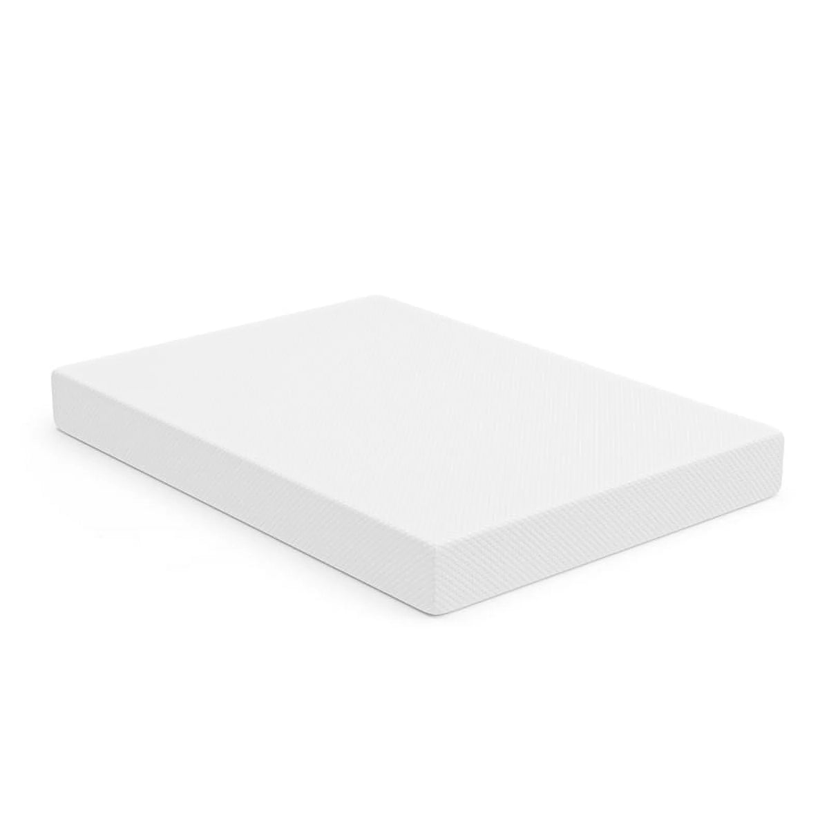 White Full Platform Bed with 8 Memory Foam Mattress C984108