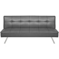 Beige Leather-Look Convertible Sofa Bed E223133