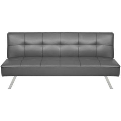 Beige Leather-Look Convertible Sofa Bed E223133