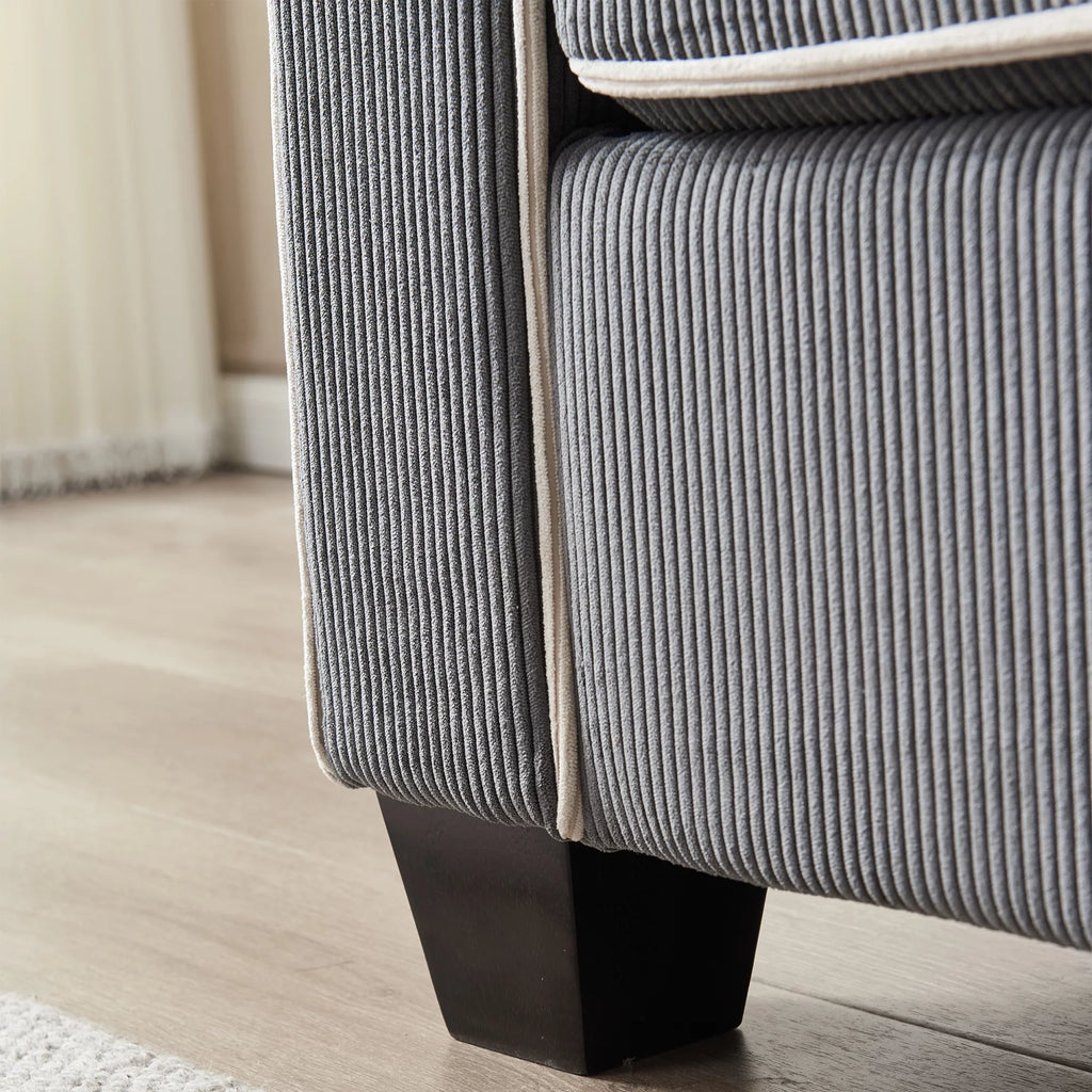 Dark Grey Corduroy Sofa with Storage K55689